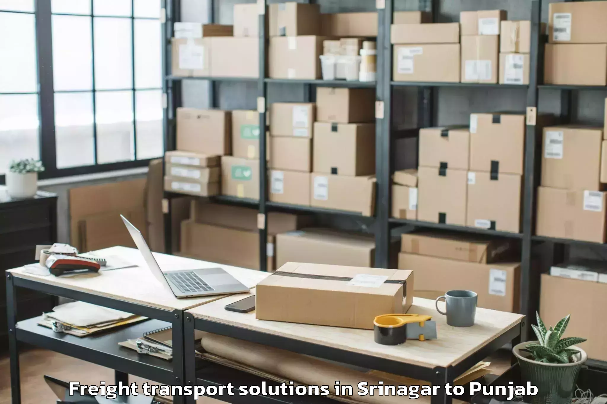 Book Srinagar to Dasua Freight Transport Solutions Online